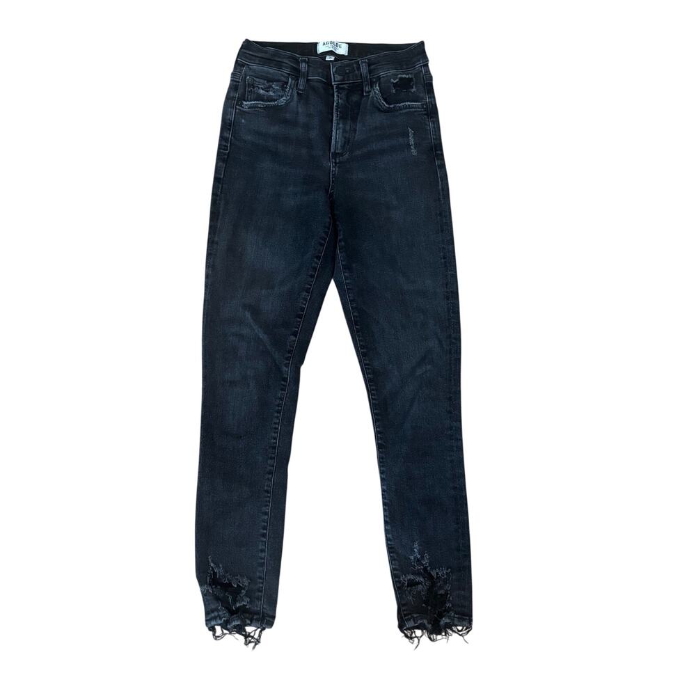 AGOLDE Sophie Crop Jeans Women's 25 High Rise Black Denim Stretch A018 C-844